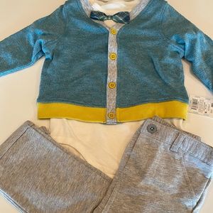 Boy dress outfit with cardigan & bow tie